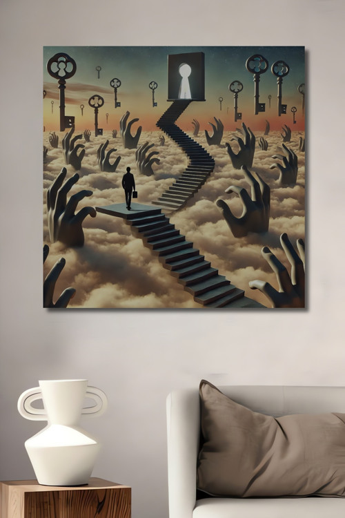 Rüya Gibi Kapı Yolu Soyut Sanat Ahşap Mdf Dekoratif Dikdörtgen Ev,İşyeri Duvar Tablo