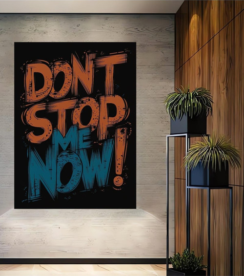 Dont Stop Me Now Renkli Yazı Ahşap Mdf Dekoratif Ev,İşyeri,Mutfak,Banyo Duvar Tablo