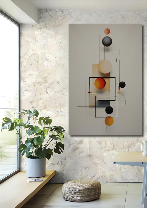 Geometrik Soyut Sanat Dekoratif Ahşap Mdf Dikdörtgen Ev,İşyeri Duvar Tablo