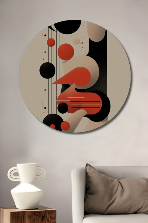 Modern Geometrik Sanat Soyut Ahşap Mdf Dekoratif Yuvarlak Ev,İşyeri Duvar Tablo