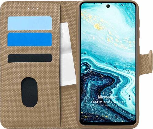 General Mobile GM 21 Plus Kılıf Fabric Book Wallet Gold