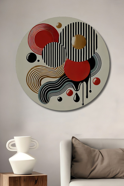 Dairesel Modern Sanat Ahşap Mdf Dekoratif Yuvarlak Ev,İşyeri Duvar Tablo