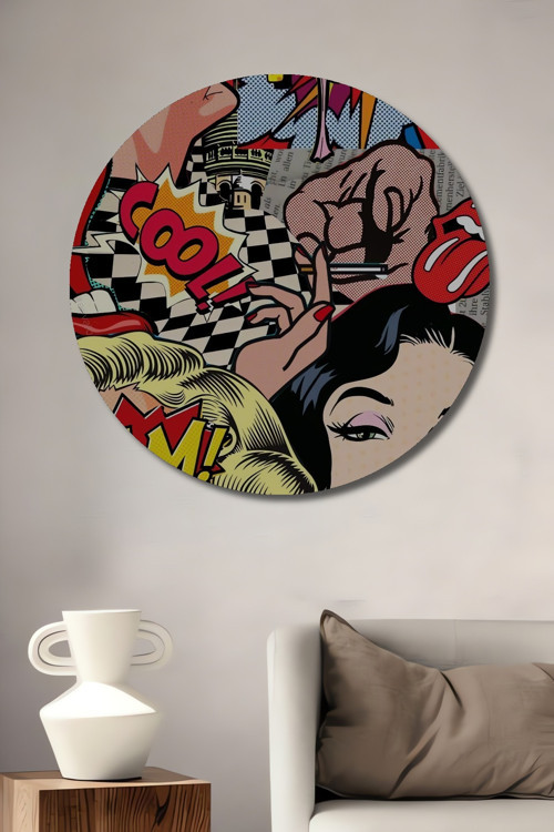 Pop Art Marilyn Monroe Dekoratif Ahşap Mdf Yuvarlak Ev,İşyeri Duvar Tablo