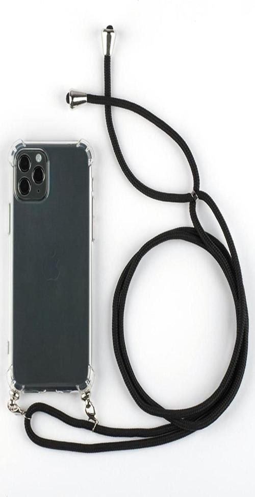 Apple Iphone 11 Pro Max (6.5 Inç) Şeffaf Boyun Askılı Ipli Kordonlu Sert Şeffaf Silikon Kılıf