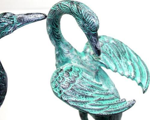 Metal İkili Kuğu Seti 37 Cm Biblo Dekoratif Hediyelik