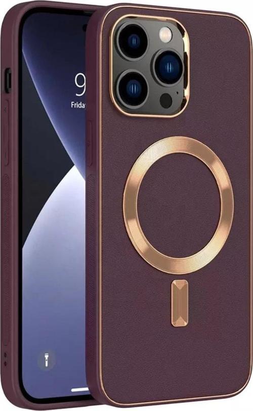 Apple Iphone 12 Kılıf Magsafe Wireless Kablosuz Şarj Uyumlu Suni Deri Hibrit Kapak