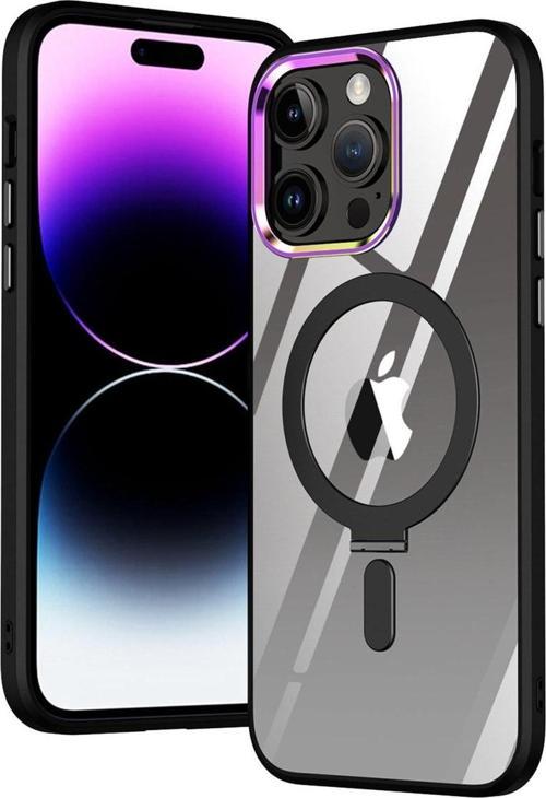 Apple Iphone 12 Pro Max Kılıf Standlı Magsafe Manyetik Kablosuz Şarj Uyumlu Renkli Şeffaf Kapak
