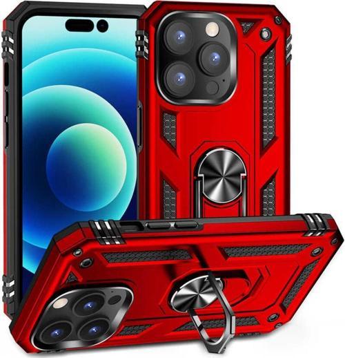 Apple Iphone 14 Pro Kılıf Yüzüklü Standlı Korumalı Tank Kapak