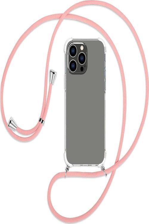Apple Iphone 14 Pro Max Kılıf Boyun Askılı Ipli Şeffaf Silikon