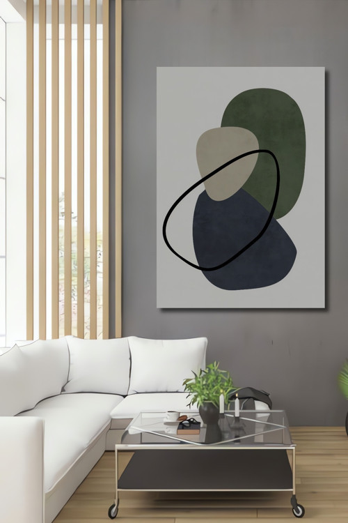 Geometrik Şekiller Modern Sanat Ahşap Mdf Dikdörtgen Ev,İşyeri Duvar Tablo