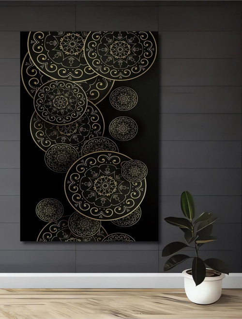 Mandala Desenli Dekoratif Ahşap Mdf Dikdörtgen Ev,İşyeri Duvar Tablo