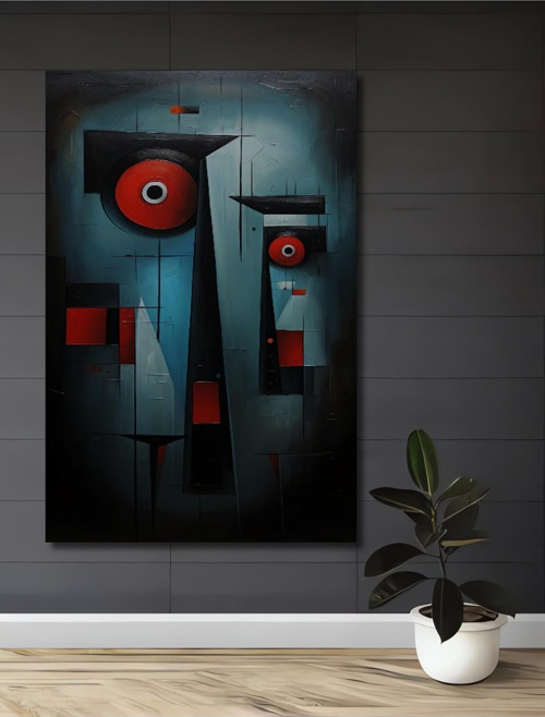 Soyut Geometrik Modern Sanat Ahşap Mdf Dekoratif Dikdörtgen Ev,İşyeri Duvar Tablo