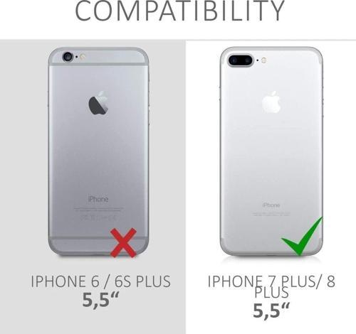 Apple iPhone 7 PLUS Kılıf Kamera Lens Korumalı Kenarları Renkli Gold Arkası Şeffaf Silikon