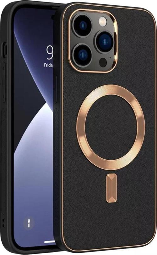 Apple Iphone 13 Pro Max Kılıf Magsafe Wireless Kablosuz Şarj Uyumlu Suni Deri Hibrit Kapak