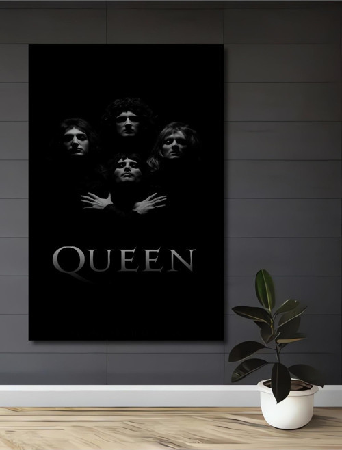 Queen Siyah Beyaz Ahşap Mdf Dekoratif Dikdörtgen Ev,İşyeri Duvar Tablo