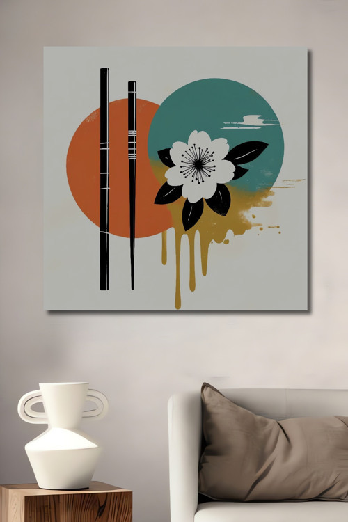 Zen Çiçeği Minimalist Ahşap Mdf Dekoratif Dikdörtgen Ev,İşyeri Duvar Tablo
