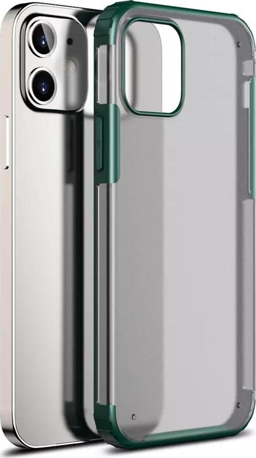 Apple iPhone 12 Kılıf Frosted Frame Yeşil