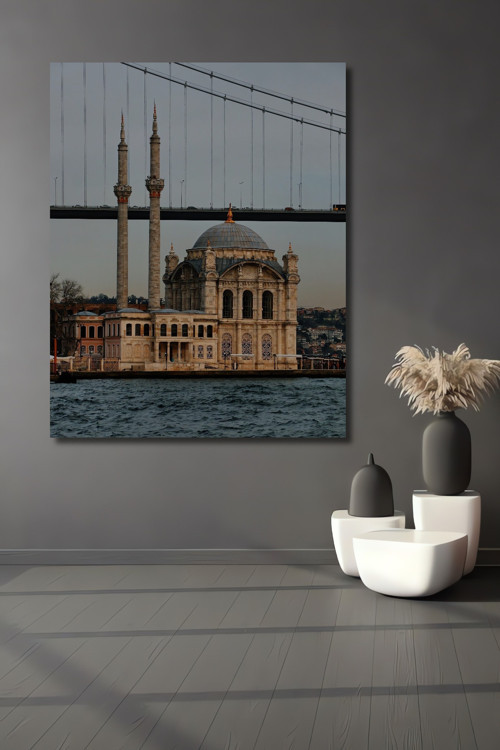 Ortaköy Camii Ahşap Mdf Dekoratif Dikdörtgen Ev,İşyeri Duvar Tablo