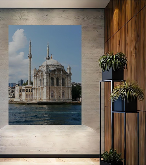 Ortaköy Camii Manzarası Ahşap Mdf Dekoratif Dikdörtgen Ev,İşyeri Duvar Tablo