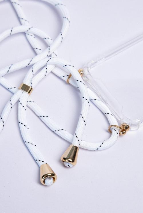 Huawei P40 Lite Şeffaf Boyun Omuz Askılı Ipli Kordonlu Kılıf