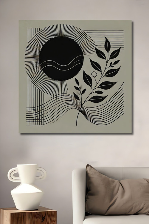 Minimalist Soyut Çizim Dekoratif Ahşap Mdf Dikdörtgen Ev,İşyeri Duvar Tablo