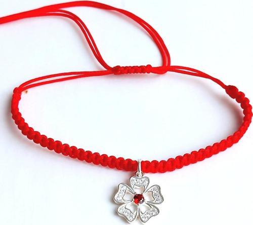 Gümüş Kırmızı İp Yaşam Çiçeği Tasarım Şans Bileklik Öğretmenler Günü Hediye