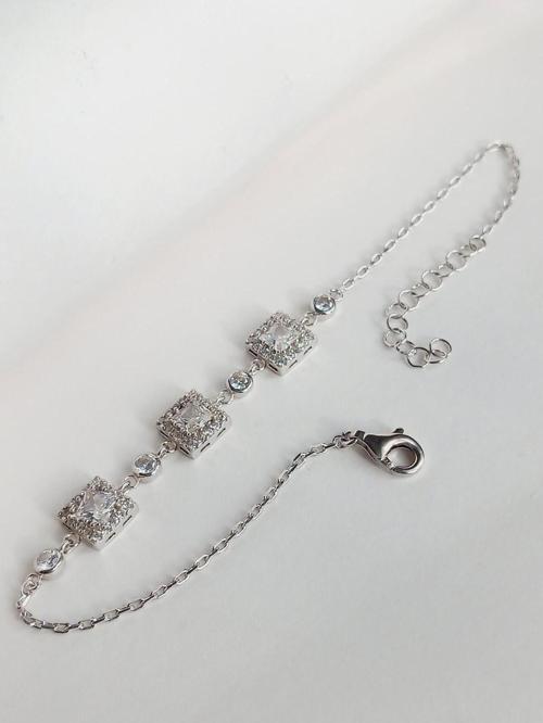 Gümüş Baget Üçlü Tasarım Kadın Bileklik Doğum Günü Hediye