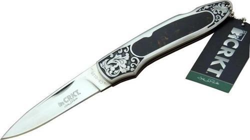 CR 0128 KHV Kamp Çakı 18 cm - Metal Desenli Sap, Kılıflı, Kutulu