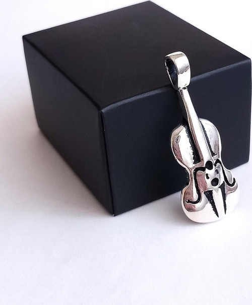 18 Ayar Altın Kaplama Gitar Tasarım Gümüş Kolye Ucu Anneler Günü Hediye