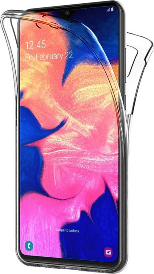 Samsung Galaxy A10 360 Derece Kılıf Silikon Şeffaf Ön Arka