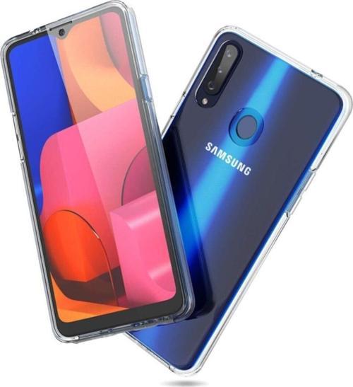 Samsung Galaxy A20s 360 Derece Kılıf Silikon Şeffaf Ön Arka A20 S