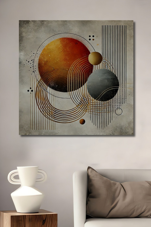 Geometrik Soyut Sanat Ahşap Mdf Dekoratif Dikdörtgen Ev,İşyeri Duvar Tablo