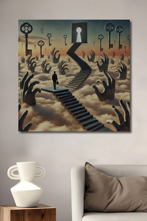 Rüya Gibi Kapı Yolu Soyut Sanat Ahşap Mdf Dekoratif Dikdörtgen Ev,İşyeri Duvar Tablo