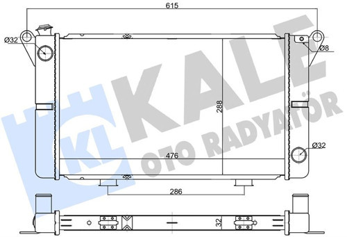 RADYATÖR RENAULT R12 TOROS TL,TX,S ALÜMİNYUM BRAZING 32MM