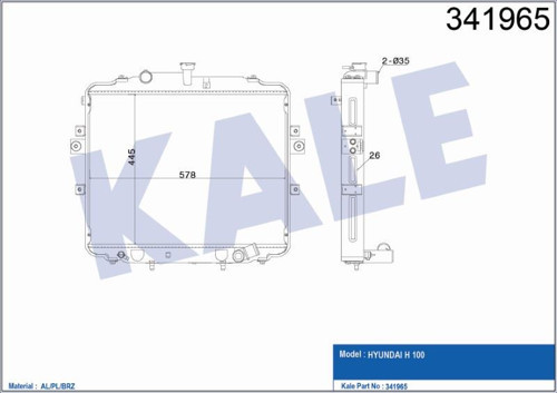 RADYATÖR HYUNDAI H100 KAMYONET H1 2.5TDİ () AL/PL/BRZ