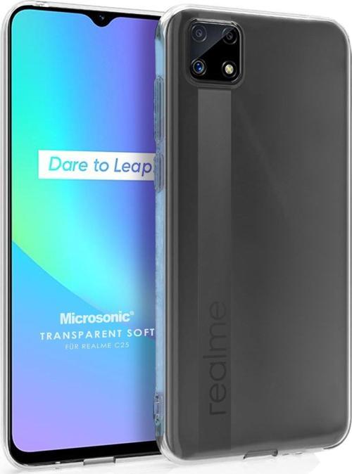 Realme C25 Kılıf Transparent Soft Beyaz