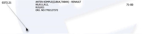 ANTEN(ÇUBUK+TABAN) RENAULT R9-R11-R12-R19-R21