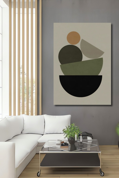 Geometrik Şekiller Minimalist Ahşap Mdf Dekoratif Dikdörtgen Ev,İşyeri Duvar Tablo