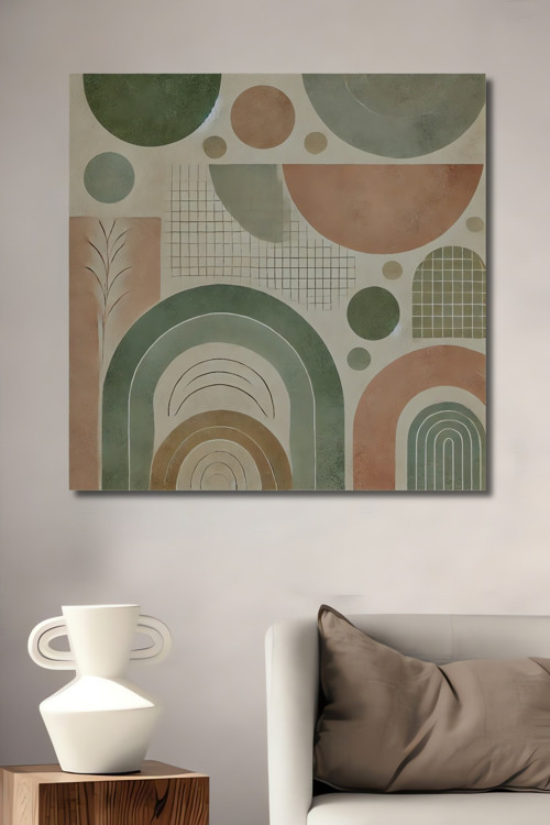 Minimalist Geometrik Desen Dekoratif Ahşap Mdf Dikdörtgen Ev,İşyeri Duvar Tablo