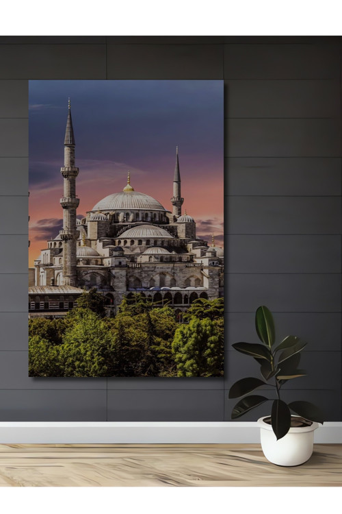 Sultanahmet Camii Dekoratif Ahşap Mdf Dikdörtgen Ev,İşyeri Duvar Tablo