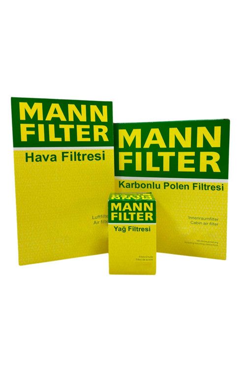 Ford Fiesta 1.6 TDCI Dizel MANN Filtre Bakım Seti 2005-2008 Hava+Yağ+Karbonlu Polen