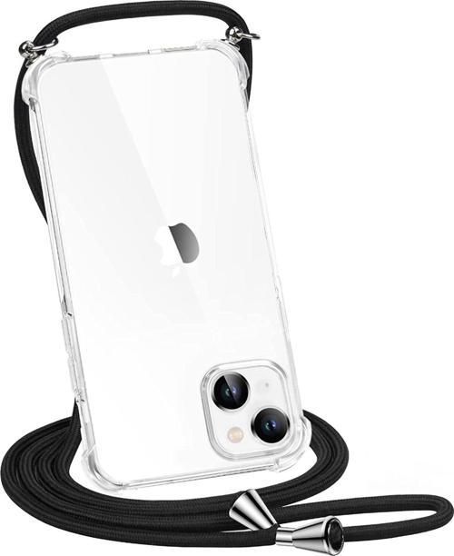 Apple Iphone 14 Kılıf Boyun Omuz Askılı Ipli Şeffaf Silikon