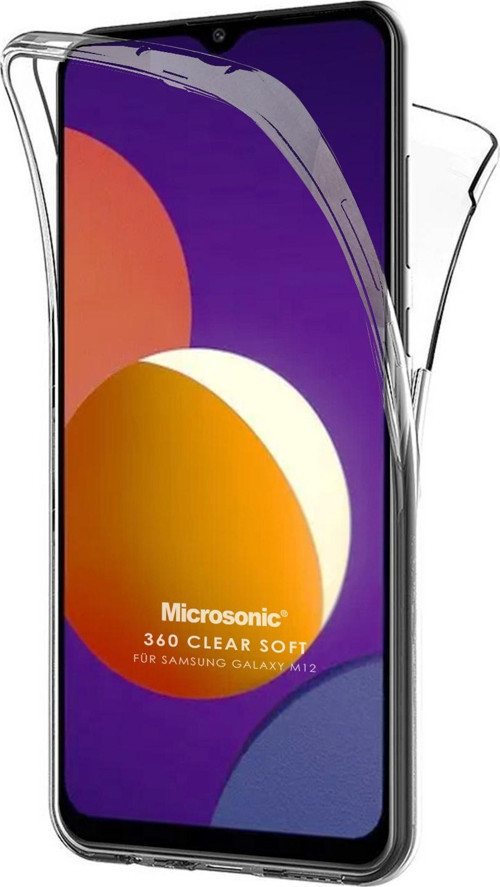 Samsung Galaxy M12 Kılıf 6 Tarafı Tam Full Koruma 360 Clear Soft Şeffaf