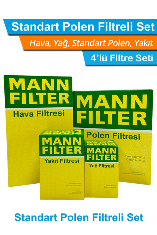 Mercedes ML 270 CDI W163 MANN Filtre Bakım Seti 2001-2005 Hava+Yağ+Yakıt+Standart Polen