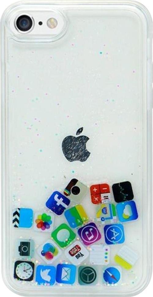Iphone 6 / 6s Uyumlu Kılıf Simli Sulu Ios Ikon Silikon