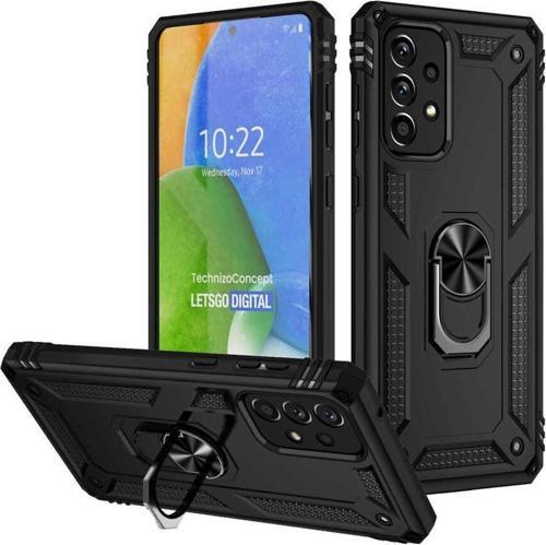 Samsung Galaxy A73 Kılıf Yüzüklü Standlı Korumalı Tank Kapak