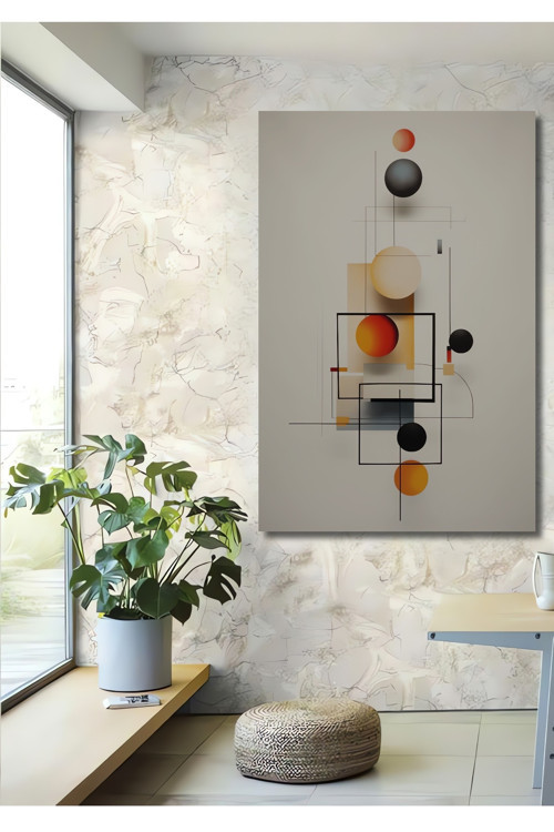 Geometrik Soyut Sanat Dekoratif Ahşap Mdf Dikdörtgen Ev,İşyeri Duvar Tablo