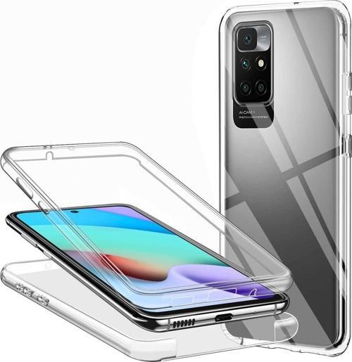 Xiaomi Redmi 10 2022 Kılıf Şeffaf 360 Ön Arka Korumalı Silikon