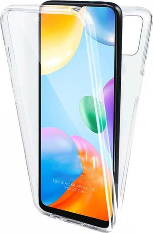Xiaomi Redmi 10c Kılıf Şeffaf 360 Ön Arka Korumalı Silikon