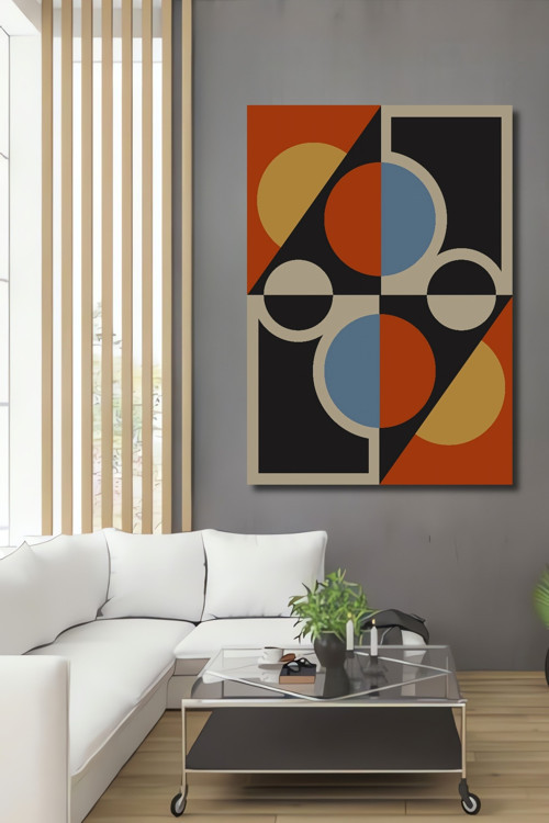 Soyut Sanat Geometrik Desen Dekoratif Ahşap Mdf Dikdörtgen Ev,İşyeri Duvar Tablo